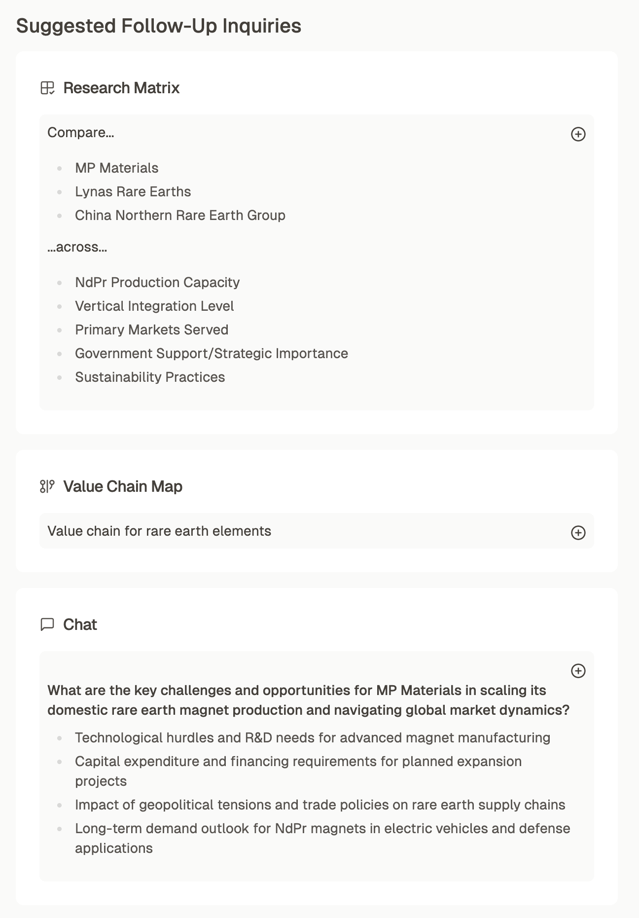 Suggested Follow-up Inquiries for MP Materials