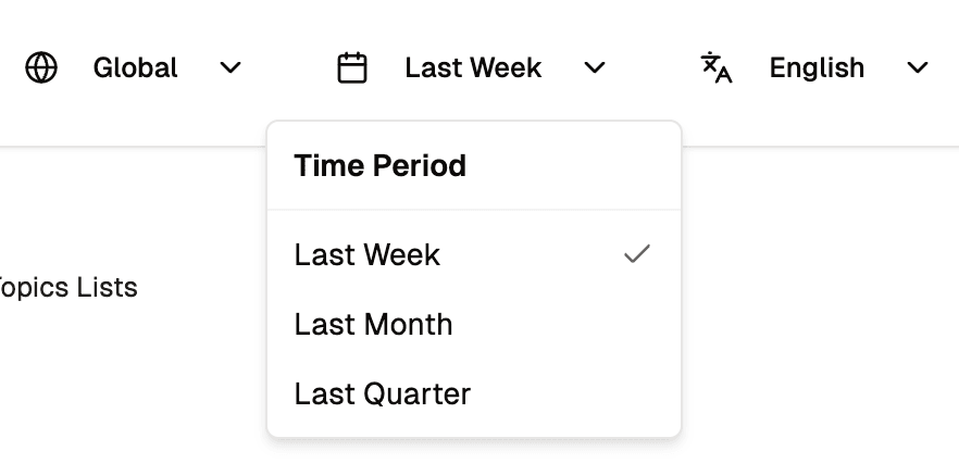 time period selector