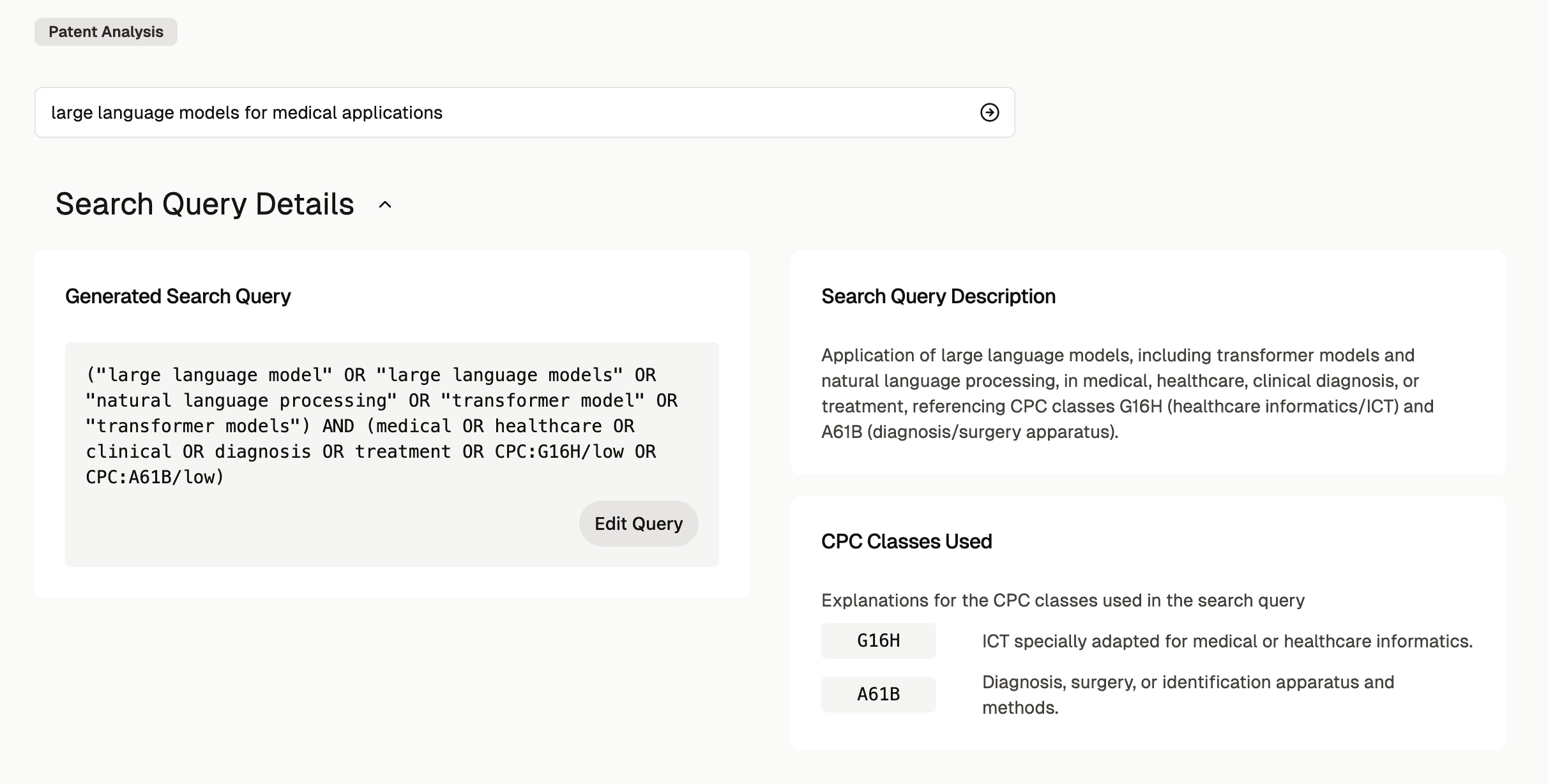Generated Patent Search Query
