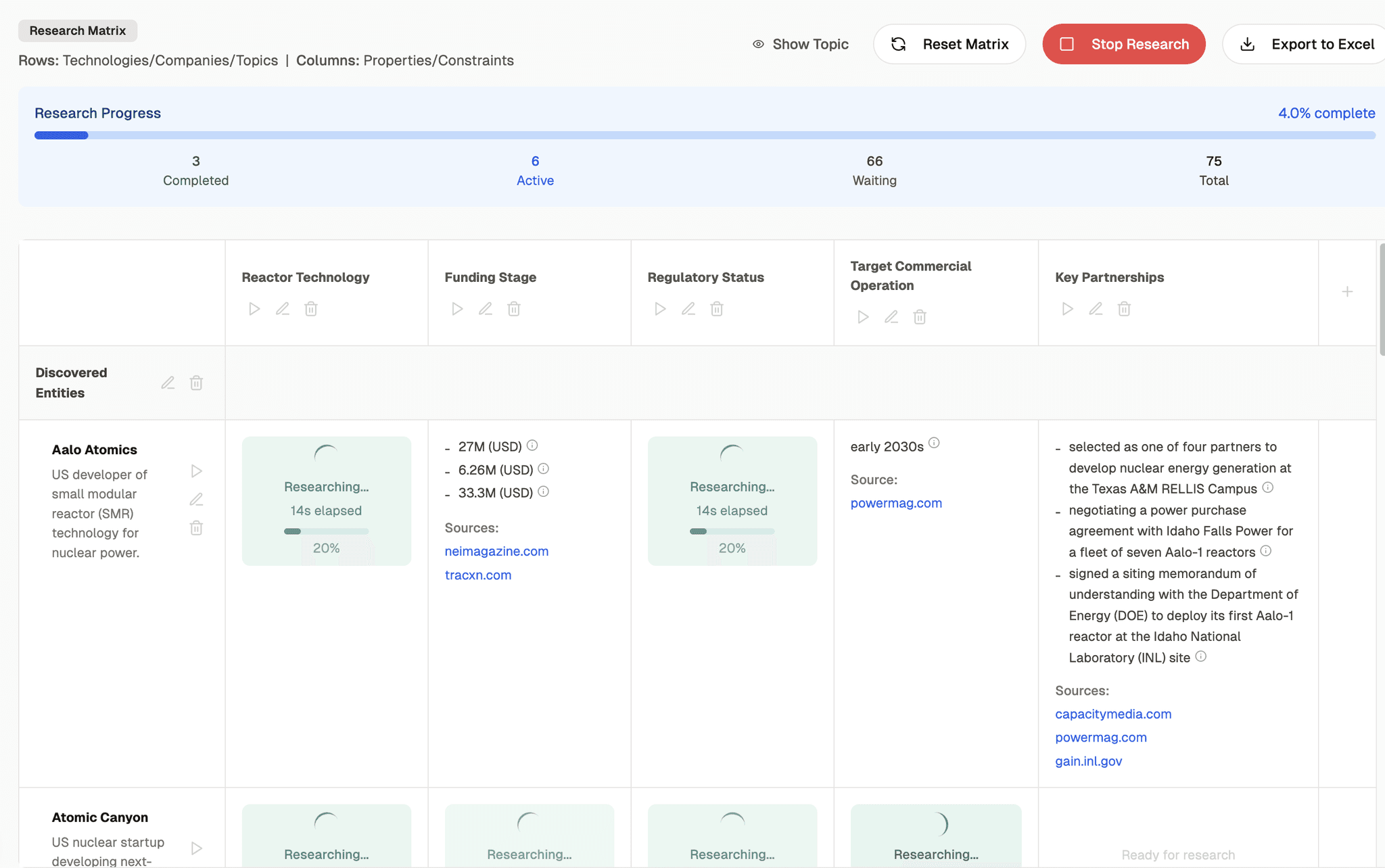 Research Matrix - AI Agent in Every Cell